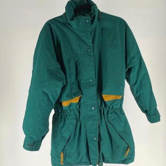 Vintage Green Weatherproof Jacket with Contrast Accents - Picture 1 of 5